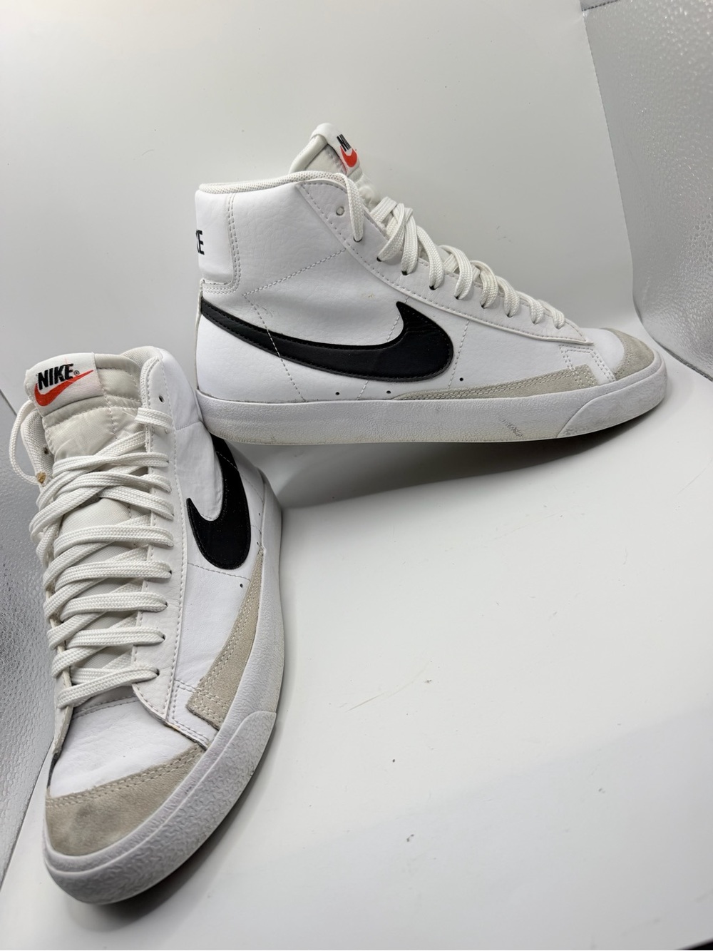 Nike White, Black & Cream High-Top Sneakers